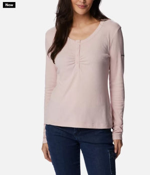 WOMEN'S CALICO BASIN RIBBED LONG SLEEVE SHIRT - DUSTY PINK