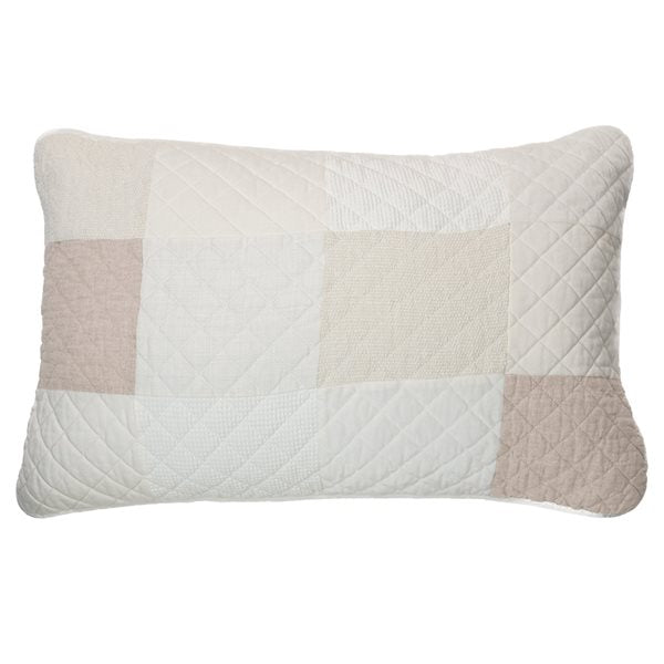 MERINGUE IVORY AND NATURAL PILLOW KING SHAM