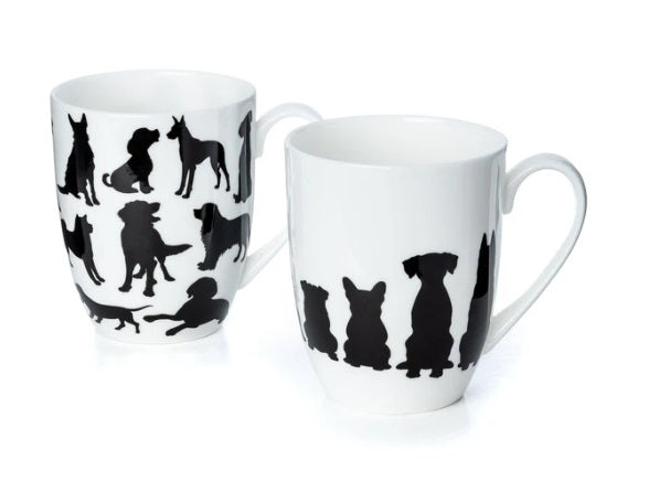 DOG SILHOUETTE MUGS (SET OF 2)