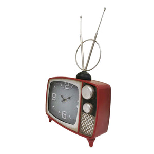 RED CLASSIC TV TABLE CLOCK