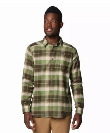 MEN'S LONG SLEEVE FLANNEL SHIRT - STONE GREEN