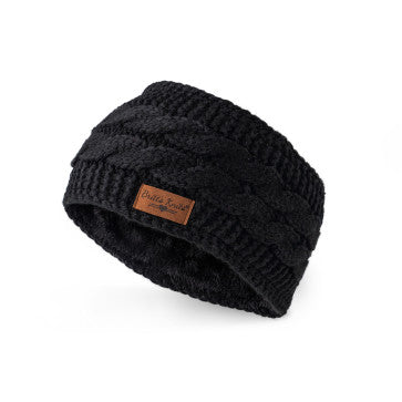 WOMEN'S BLACK KNIT HEADWARMER