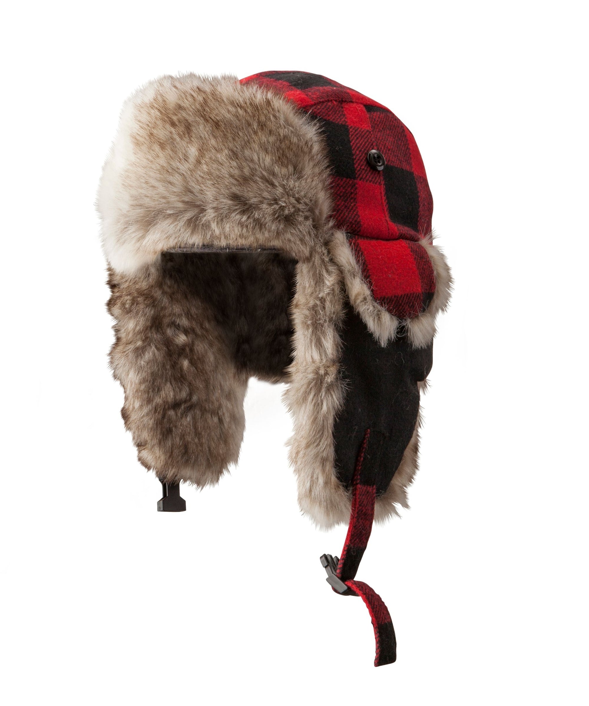 MEN'S RED PLAID LUMBER AVIATOR HAT