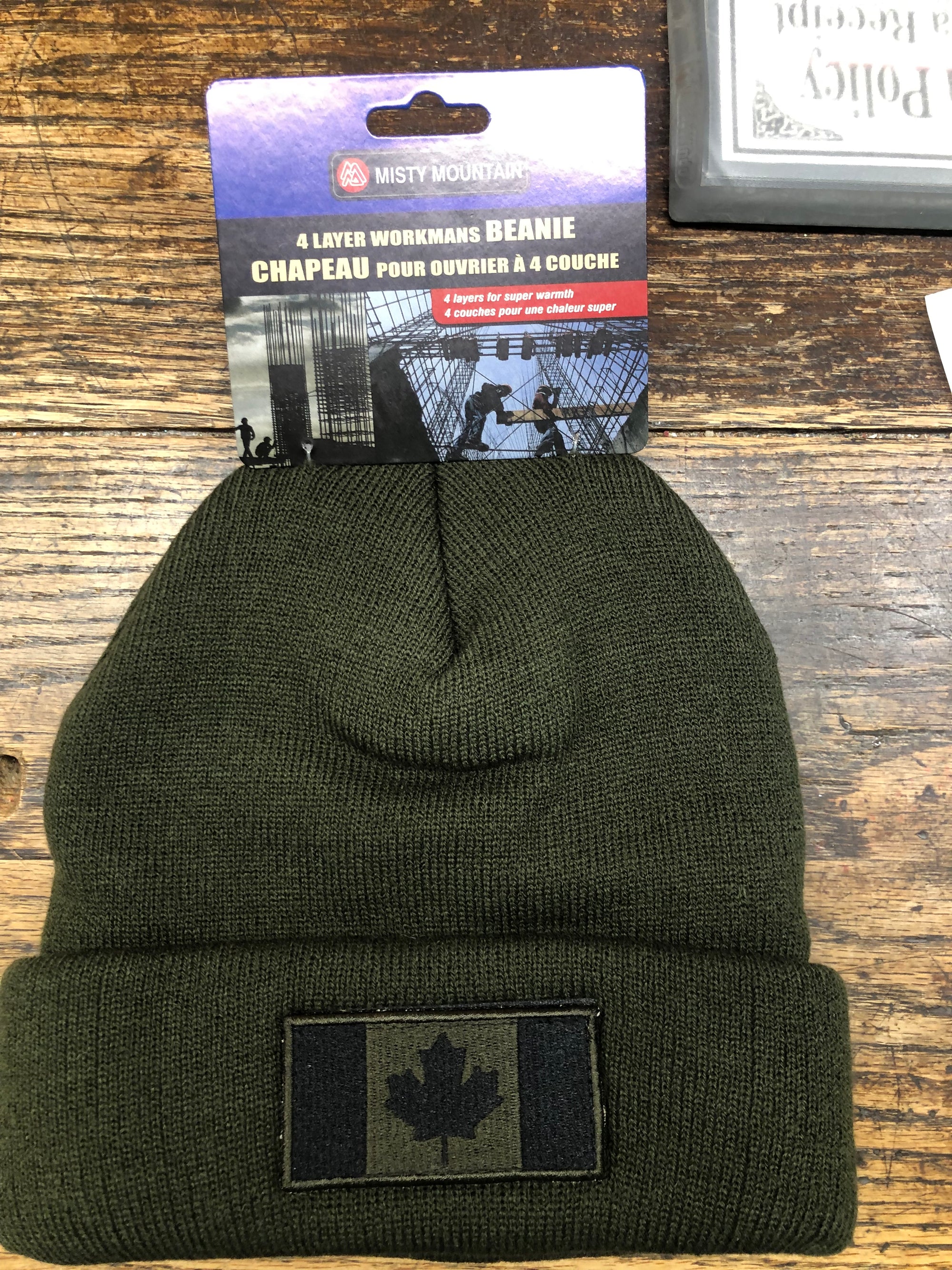 MEN'S OLIVE 4 LAYER WORKMANS BEANIE CANADA