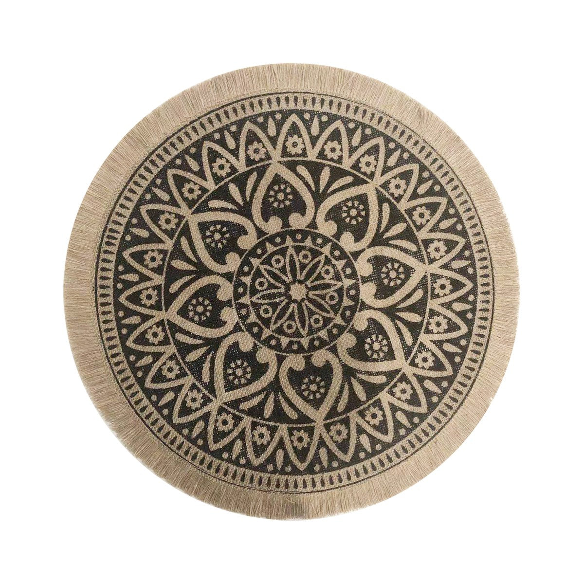 PLACEMAT BLACK/FRINGE