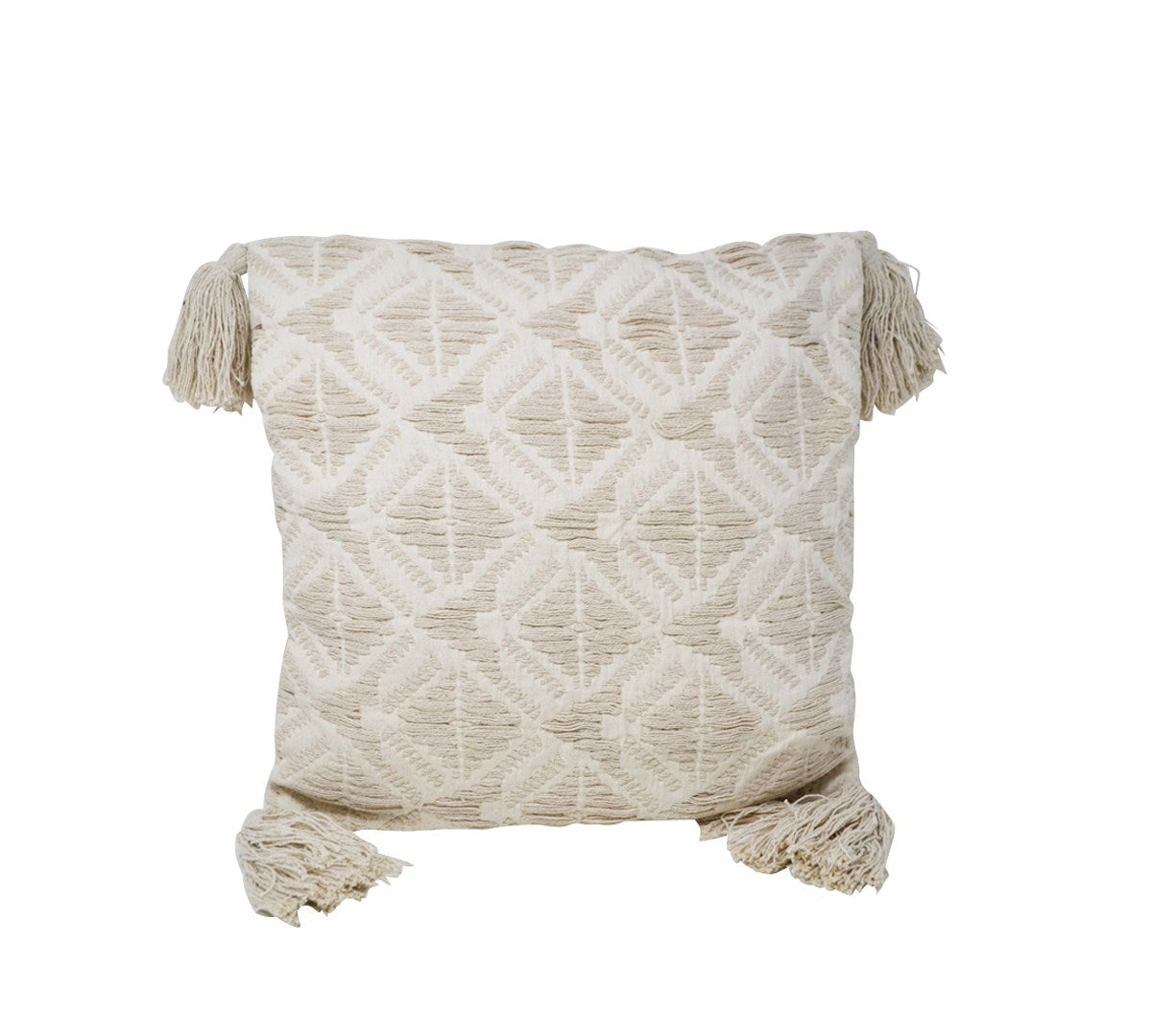 CUSHION GEO PATTERNS/POMPOMS