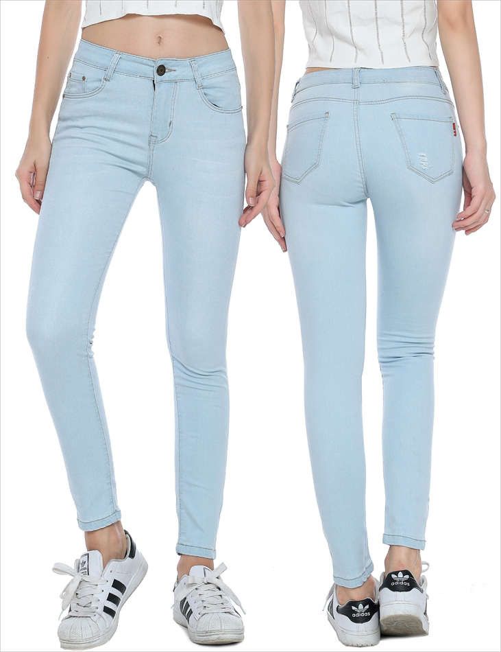 LADIES LIGHT BLUE SOFT & STRETCHY PANTS