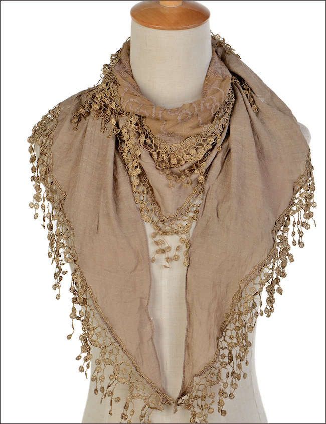 BROWN TRIANGLE SCARF