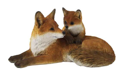 RESIN FOX AND CUB