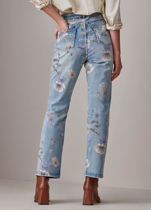 WOMEN'S FLORAL STRAIGHT LEG DENIM