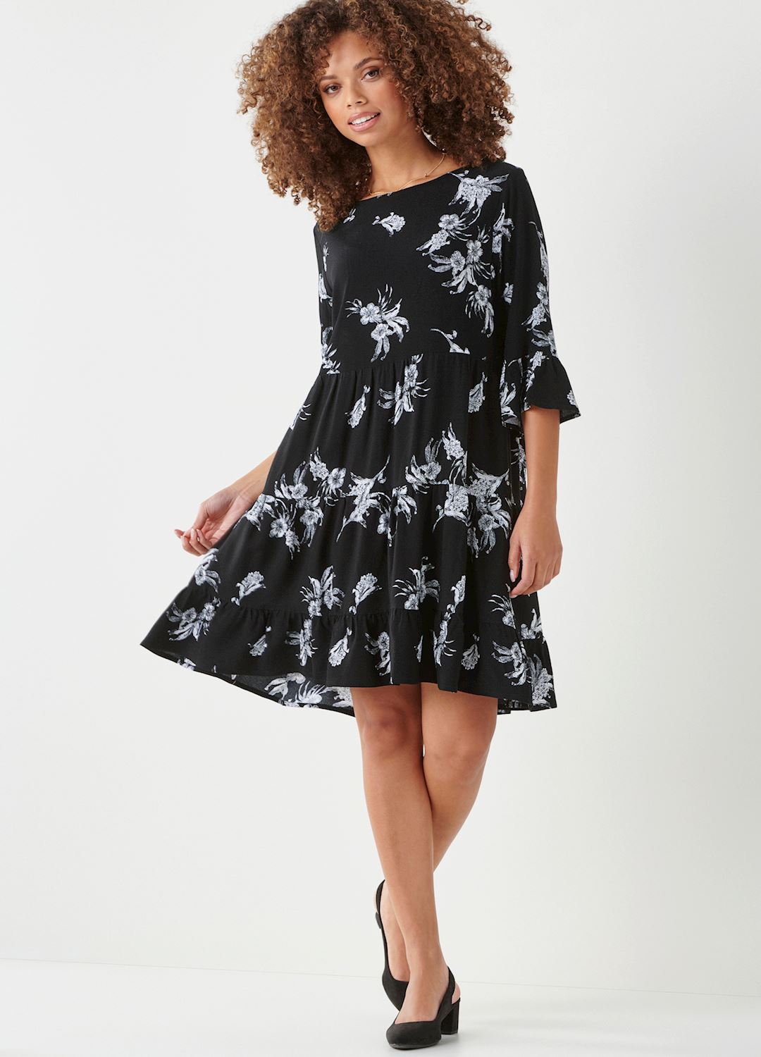 WOMEN'S FLORAL BABY DOLL DRESS
