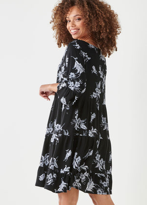 WOMEN'S FLORAL BABY DOLL DRESS