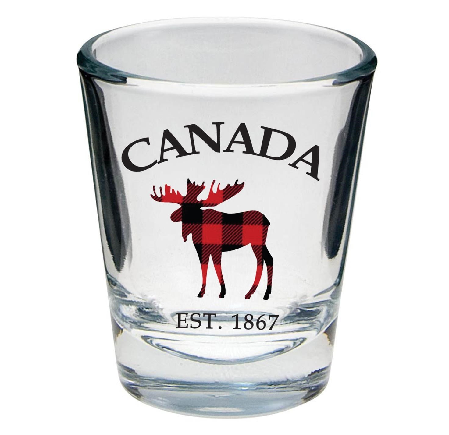 CANADA WITH MOOSE SHOT GLASS