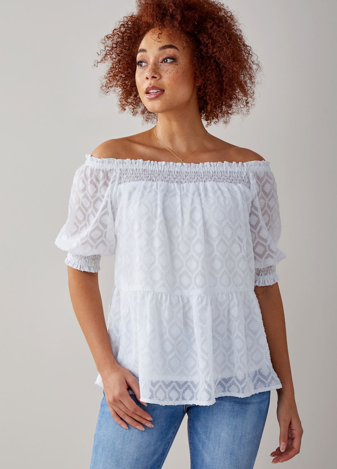 BLOUSE PEASANT SMOCKED