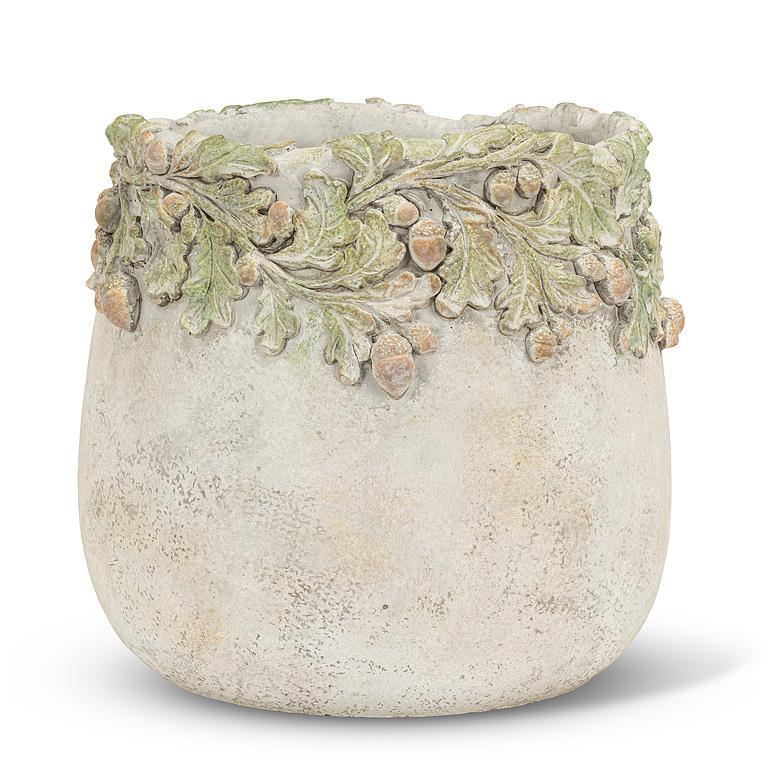 OAK LEAVES & ACORNS PLANTER 6.5"H
