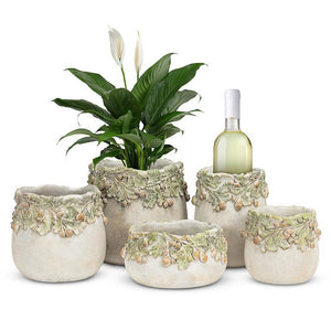 OAK LEAVES & ACORNS PLANTER 6.5"H