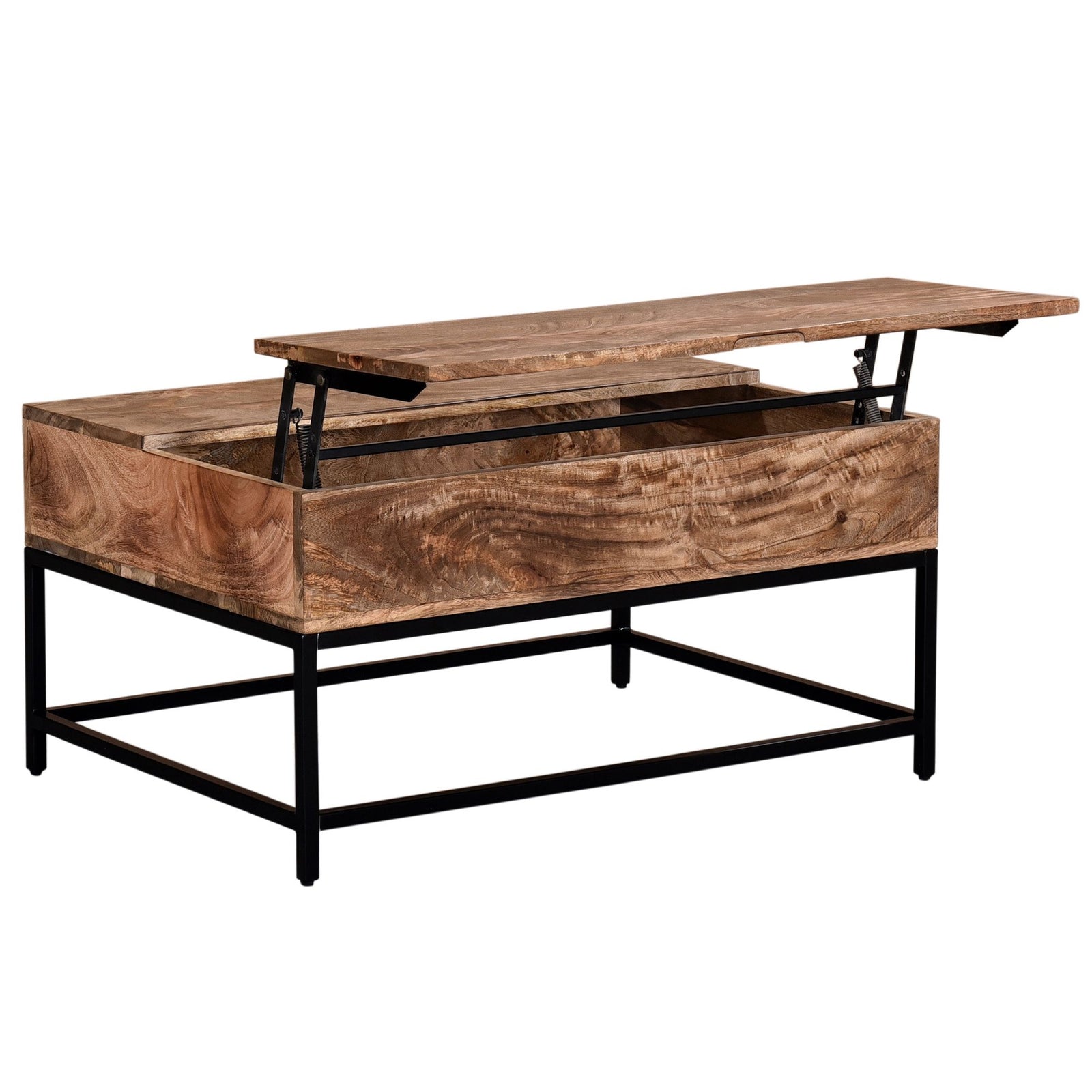 WORLDWIDE - LIFT TOP COFFEE TABLE - NATURAL BURNT