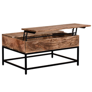 WORLDWIDE - LIFT TOP COFFEE TABLE - NATURAL BURNT