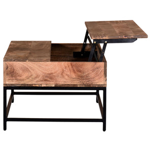 WORLDWIDE - LIFT TOP COFFEE TABLE - NATURAL BURNT