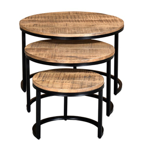 WORLDWIDE - DARSH 3 PCS COFFEE TABLE SET IN NATURAL & BLACK