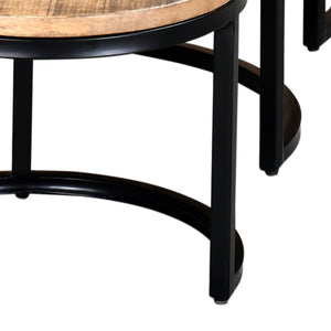 WORLDWIDE - DARSH 3 PCS COFFEE TABLE SET IN NATURAL & BLACK