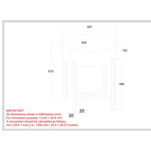 WORLDWIDE - BLOX ACCENT TABLE - NATURAL