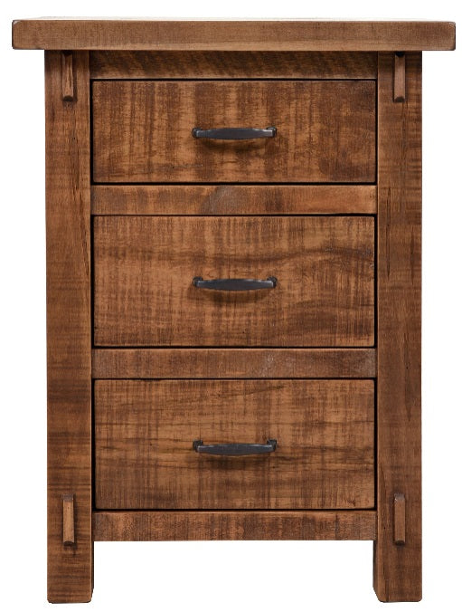 CANWOOD - RUSTIC LOFT 3 DRAWER NIGHTSTAND