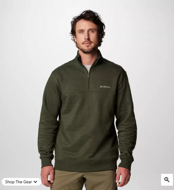 MEN'S HALF ZIP SWEATER GREENSCAPE HEATHER