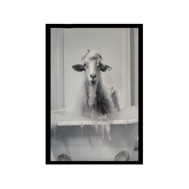 GOAT IN TUB WALL DECOR