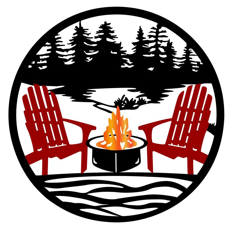 CAMP FIRE CIRCLE (22.5") WALL DECOR