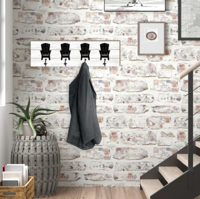 4 BLACK MUSKOKA CHAIRS WITH HOOKS