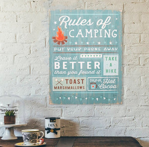 RULES OF CAMPING WALL DECOR