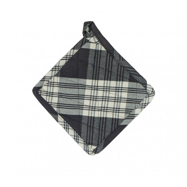 STONE GREY PLAID POT HOLDER 8X8"