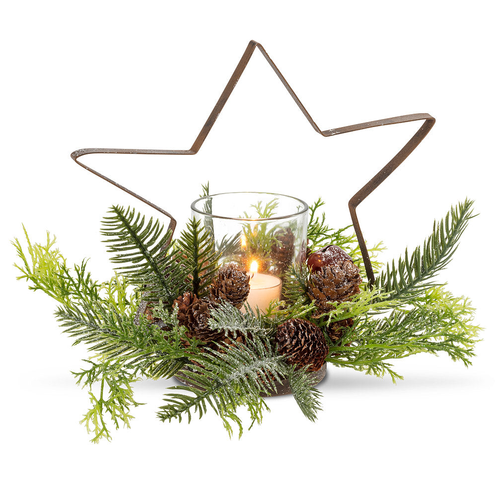 STAR & PINECONE OUTLINE VOTIVE