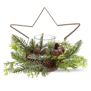 STAR & PINECONE OUTLINE VOTIVE