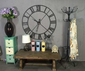LARGE WITH ROMAN NUMERAL IRON FRAME WALL CLOCK