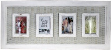 SPLASH - 4 PICTURE COLLAGE WHITE WEAVE FRAME (4X6)